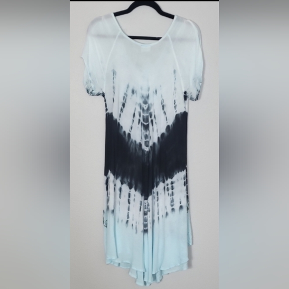 Y2K Tie Dye Midi Maxi Dress One Size Blue Lace Up Fairy Goth Grunge Hippie Boho - Picture 11 of 15